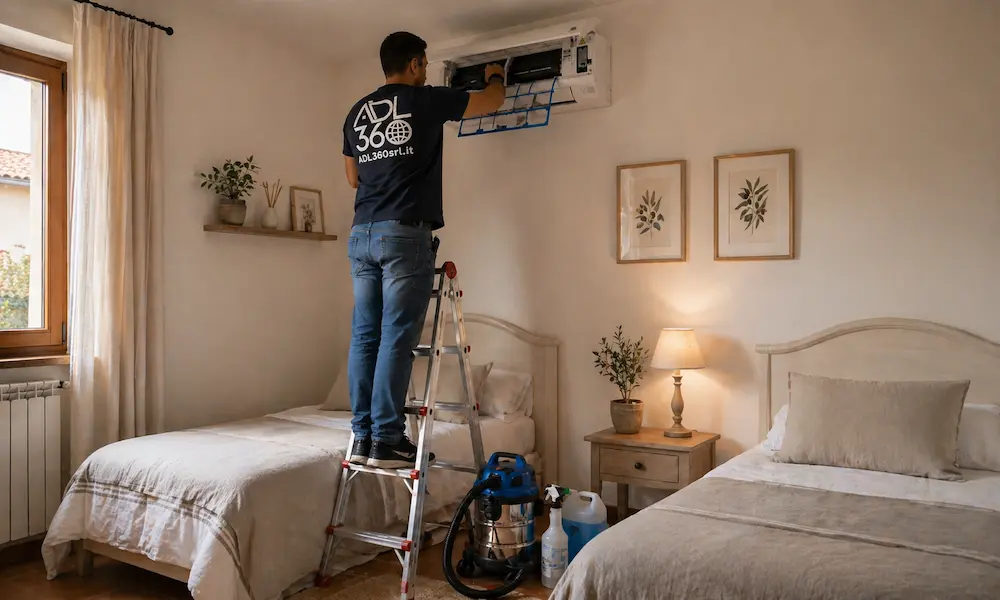 Sanificazione professionale di uno split condizionatore in appartamento a Firenze