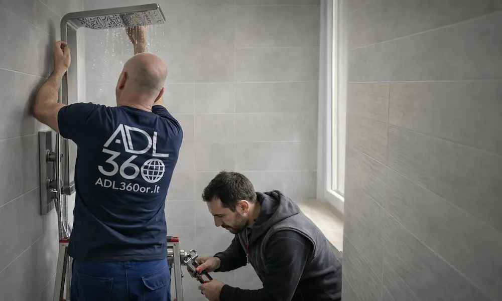 Tecnico ADL 360 srl durante pronto intervento per allagamento a Empoli