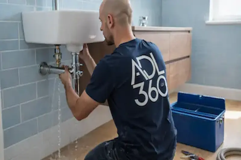 Tecnico ADL 360 srl durante disostruzione colonna condominiale a Empoli