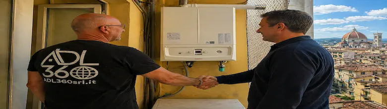 Tecnico ADL 360 srl con documentazione tecnica per sostituzione caldaia Casa Spa Firenze Empoli Prato