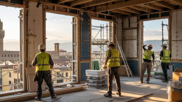 "Ristrutturazione in corso di un un appartamento a Firenze con preventivo dettagliato