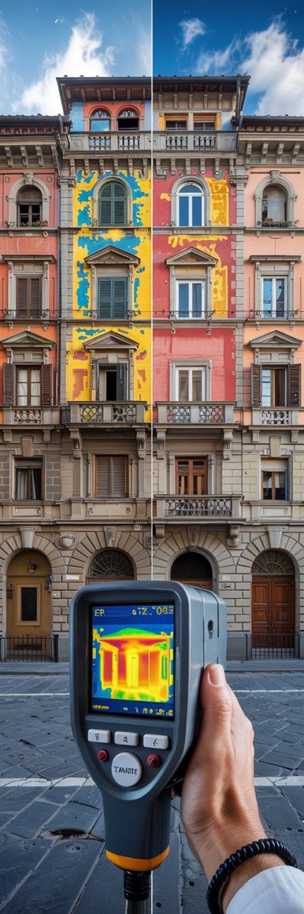 Miglioramento dell'efficienza energetica in un edificio storico fiorentino con termocamera
